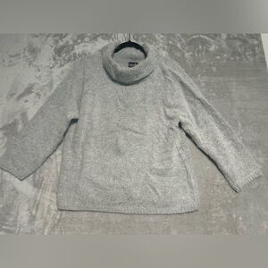 Angora Wool Blend Turtleneck Sweater Women’s XL Grey Pockets Rafaella